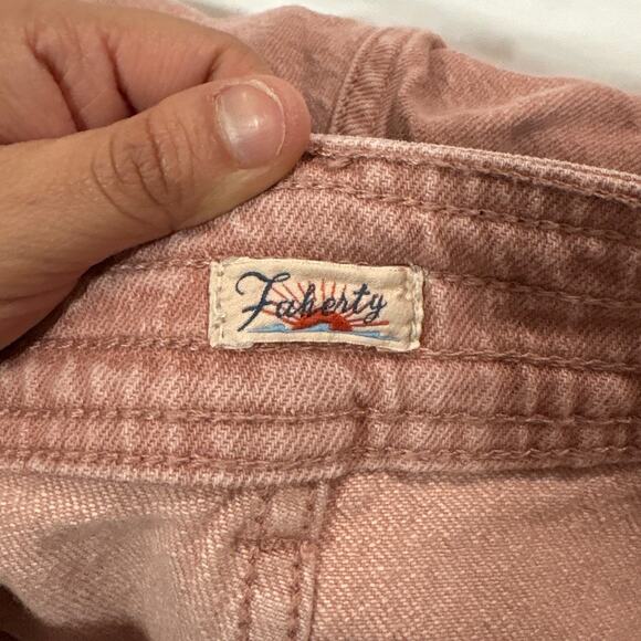 Faherty Women’s 28 Harbor High Rise Ankle Wide Leg Jeans Pink Boho Trendy Fun - Picture 6 of 12